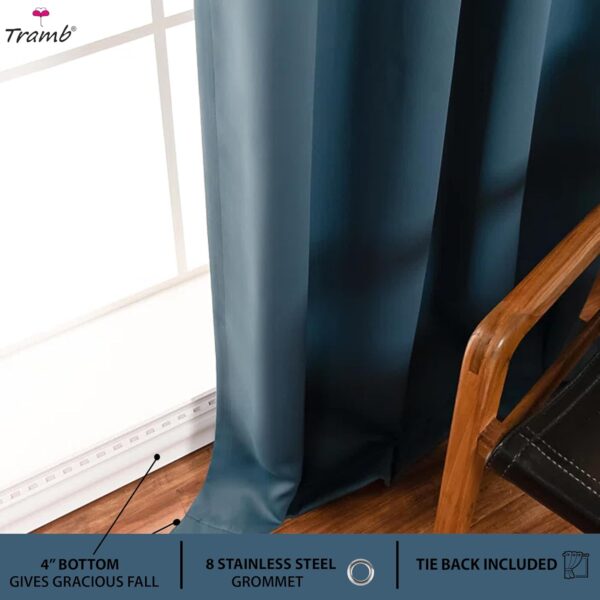 Tramb Solid Brown Polyester Blackout Curtains for Total Home Privacy - Image 4