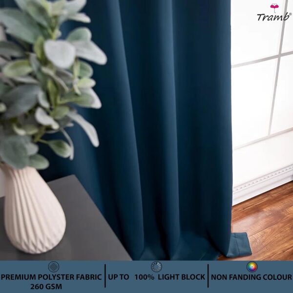 Tramb Solid Brown Polyester Blackout Curtains for Total Home Privacy - Image 5