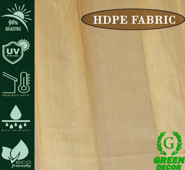 Beige HDPE Outdoor Curtains for Sun Blockage and UV Protection - 2 Pack - Image 6