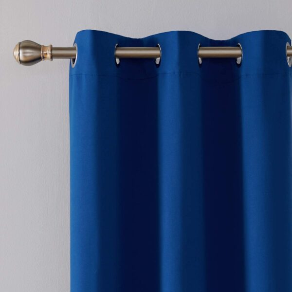 Navy Blue 2 Piece Room Darkening Blackout Curtains for 5 Feet Windows - Image 3