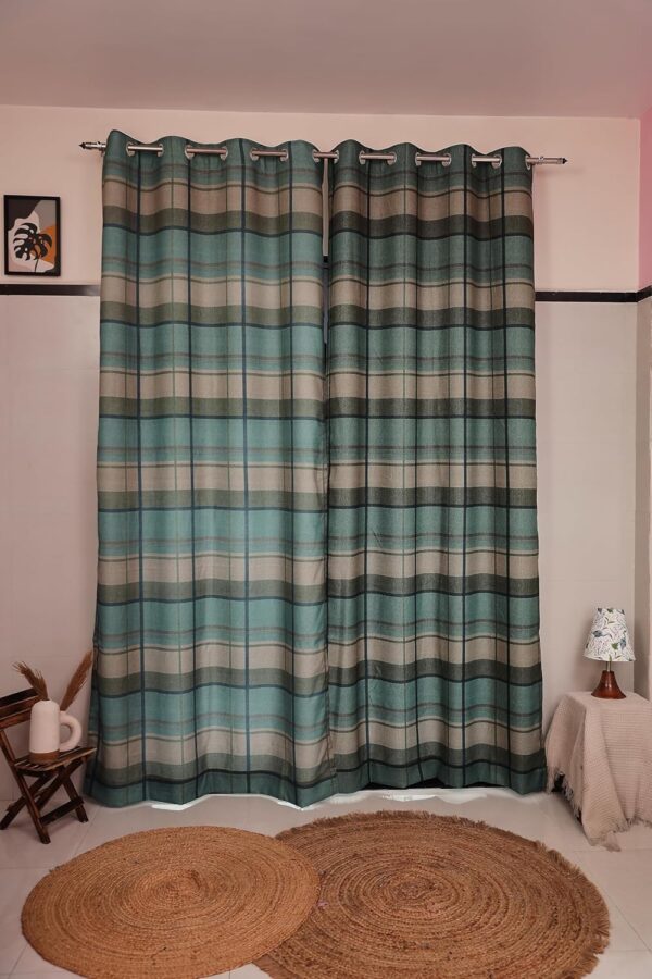 Tramb Printed Polyester Curtains for Total Privacy and Noise Reduction 8 Feet