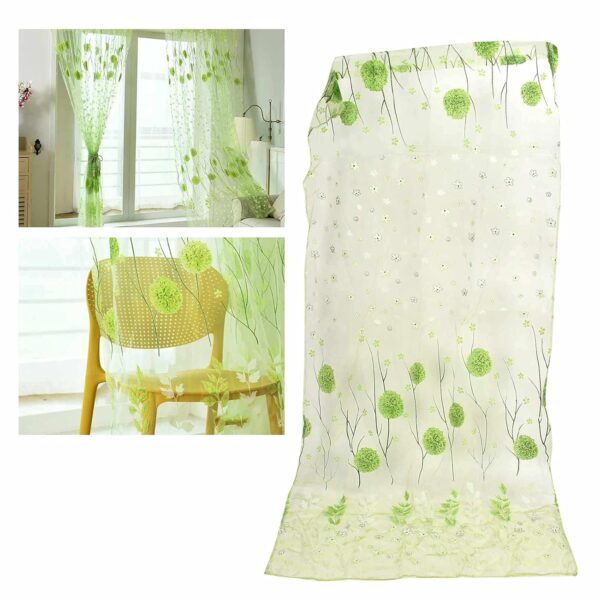 Floral Sheer Curtains: Breathable Comfort for Weddings, Restaurants, and Homes - Image 2