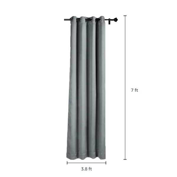 Solimo Grey Room Darkening Blackout Curtains for Doors - 7 Feet Long - Image 7