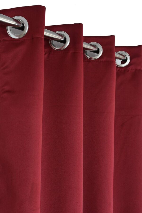 Elegant Maroon Blackout Curtains: 2-Piece Thermal Insulated Window Treatment - Image 2