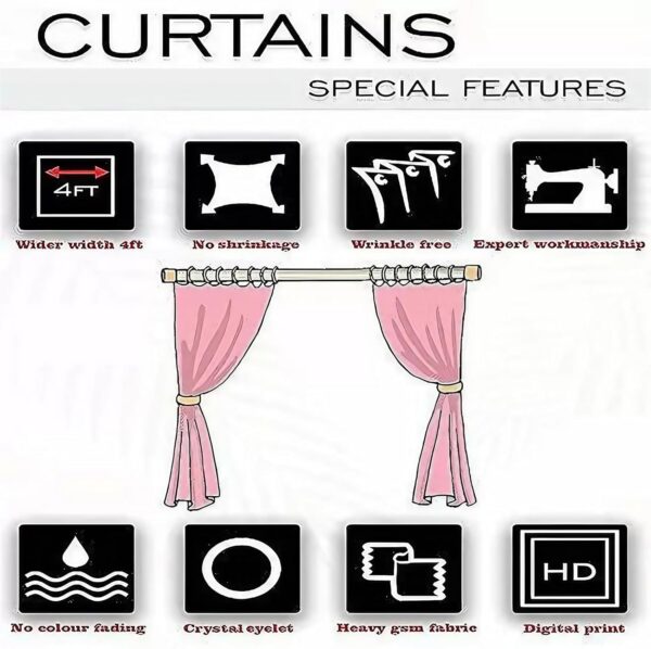 Stylish 9 Feet Room Darkening Polyester Curtains for Your Bedroom Decor - Image 8