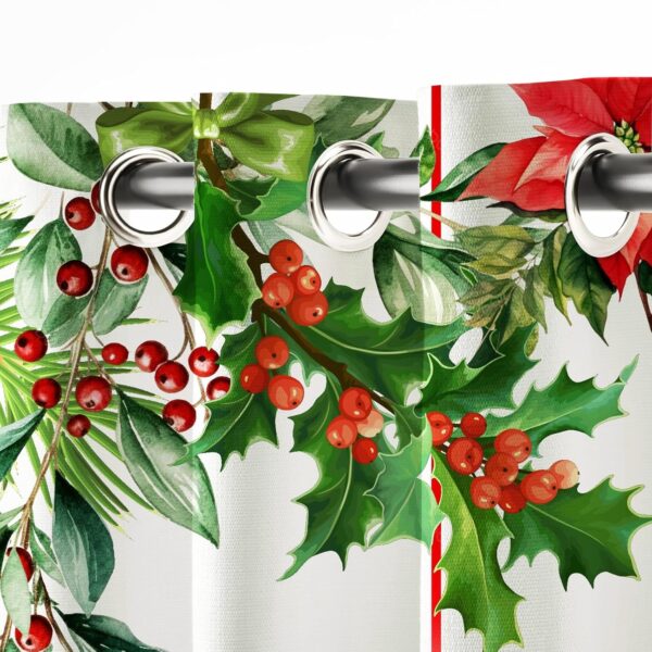 Multicolor Long Crush Window Curtains for Christmas - Set of 2 Pcs - Image 3