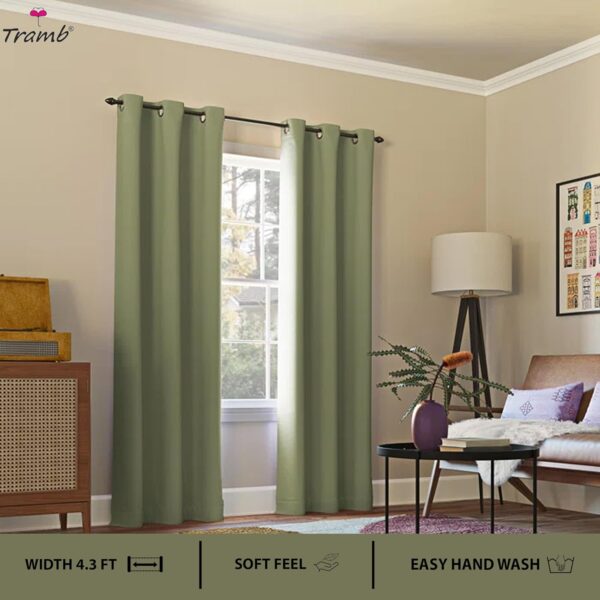 Tramb Solid Beige Blackout Curtains: Total Privacy for Your Living Space - Image 2