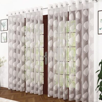 Premium Polyester Noise Reduction Curtains for Kitchen and Bedroom – 9 Feet Set