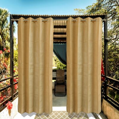 Beige HDPE Outdoor Curtains for Sun Blockage and UV Protection