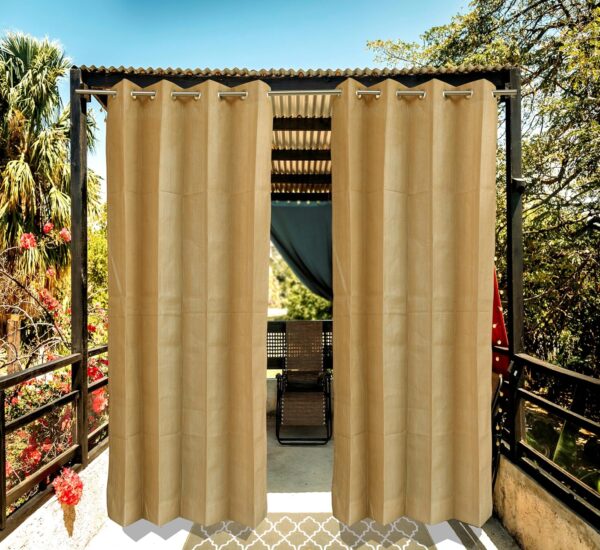 Beige HDPE Outdoor Curtains for Sun Blockage and UV Protection