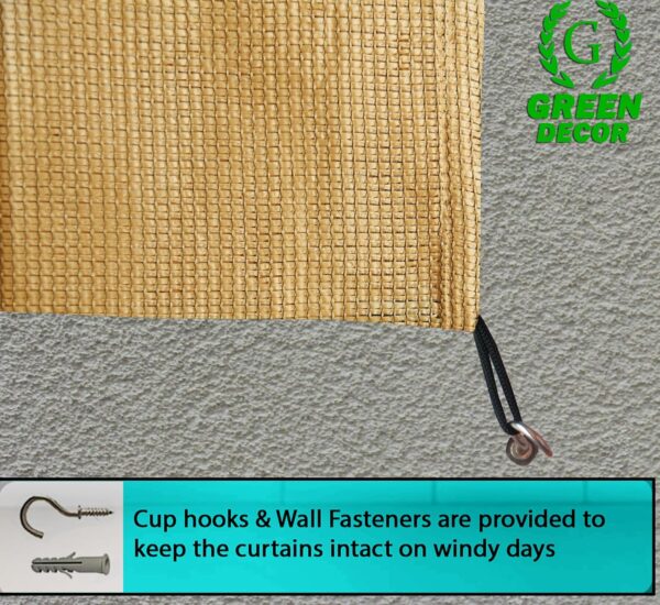 Beige HDPE Outdoor Curtains for Sun Blockage and UV Protection - Image 5