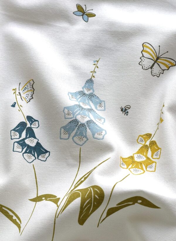 Beautiful Blue Cotton Curtains for Doors: 60-65% Room Darkening, Floral Print - Image 3