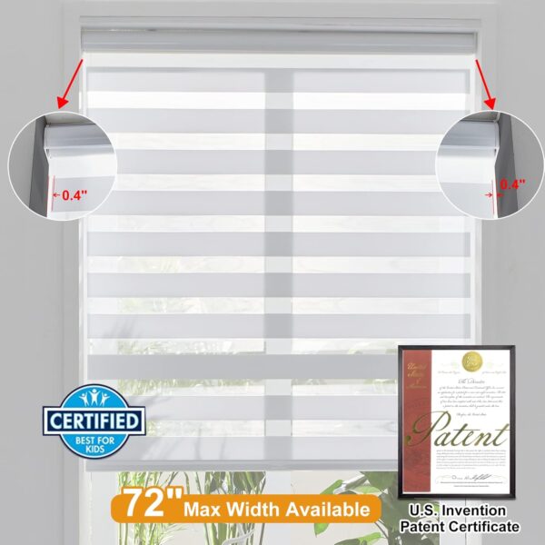 Persilux Cordless Zebra Blinds: Stylish Dual Layer Light Control Shades for Windows - Image 4