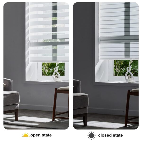 Persilux Cordless Zebra Blinds: Stylish Dual Layer Light Control Shades for Windows - Image 5