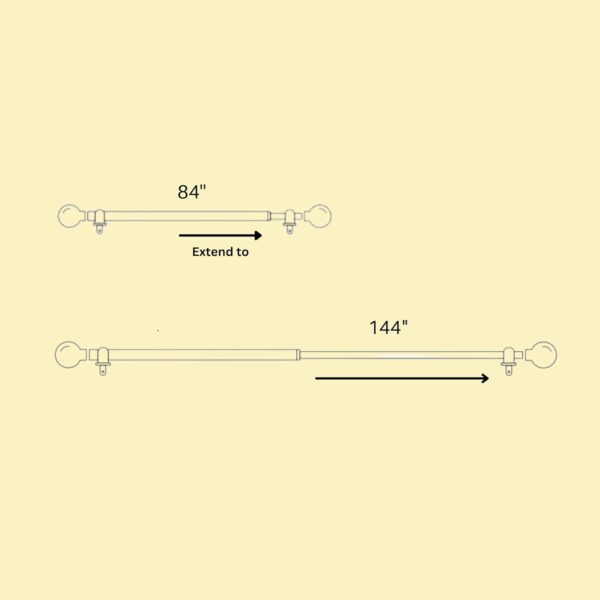 Adjustable Double Curtain Rod for Windows and Doors - 84"-144" Extendable Design - Image 2