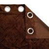 Elegant Brown Velvet Curtains for Darkening Rooms - Floral Grommet Design - Image 3