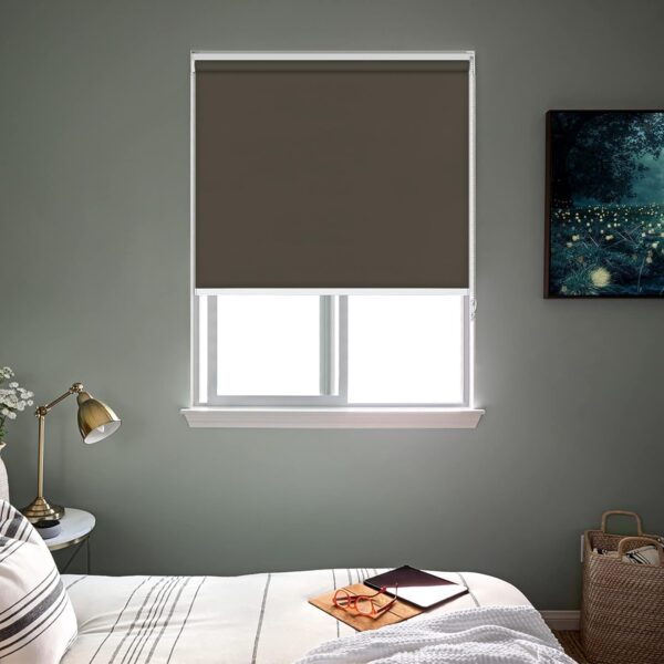 Blackout Roller Blinds for Windows - Dark Brown UV Protection Shades - Image 2