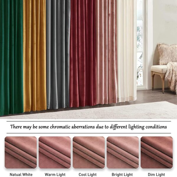 Stylish Rose Gold Velvet Blackout Curtains for Cozy Living Rooms and Bedrooms - Image 5