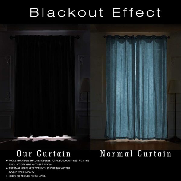 Blackout Door Curtains Set of 2 - 7 Feet, Dark Brown Grommet Design - Image 4