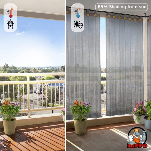 HIPPO 150 GSM Outdoor Curtains for Sun Protection and Light Filtering - Image 2