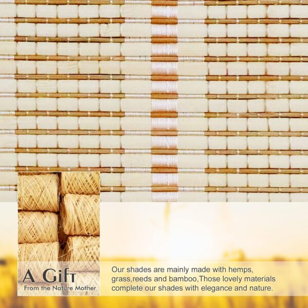 Elegant Light Filtering Bamboo Roller Shades in Gold for Stylish Interiors - Image 3