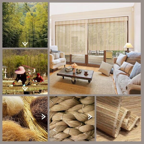 Elegant Light Filtering Bamboo Roller Shades in Gold for Stylish Interiors - Image 4