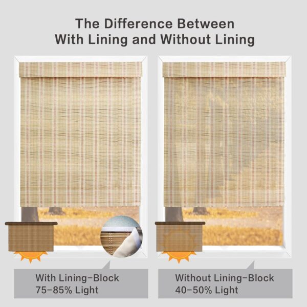 Elegant Light Filtering Bamboo Roller Shades in Gold for Stylish Interiors - Image 5