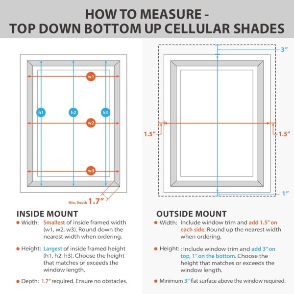 Cordless 1.5" Blackout Cellular Shade in Gray Cloud - Top Down Bottom Up - Image 7