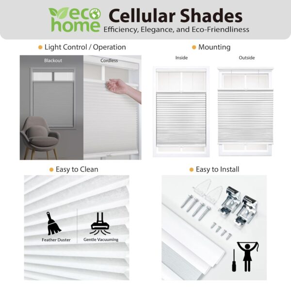 Cordless 1.5" Blackout Cellular Shade: Top Down Bottom Up, Alabaster Elegance - Image 3