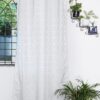 Elegant White Jacquard Long Curtains for Living Rooms and Bedrooms - Pack of 4 - Image 2
