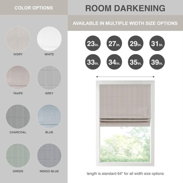 Madison Park Galen Darkening Cordless Roman Shades for Stylish Home Decor - Image 7