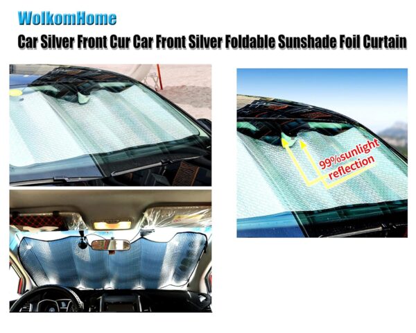 WolkomHome Silver Foil Car Sunshade for Honda Civic 2019: UV Protection - Image 2