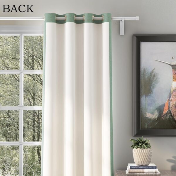 Elegant Seagreen Herringbone Eyelet Curtain for Bedroom and Living Room Decor - Image 3