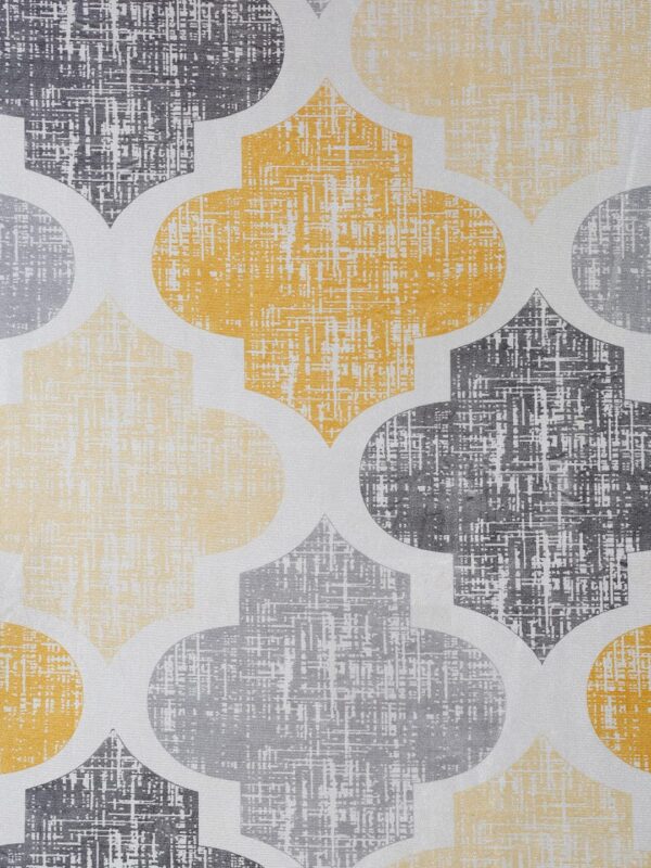 Moroccan Motif Yellow Cotton Door Curtains: Stylish 9 Feet Long Design - Image 3