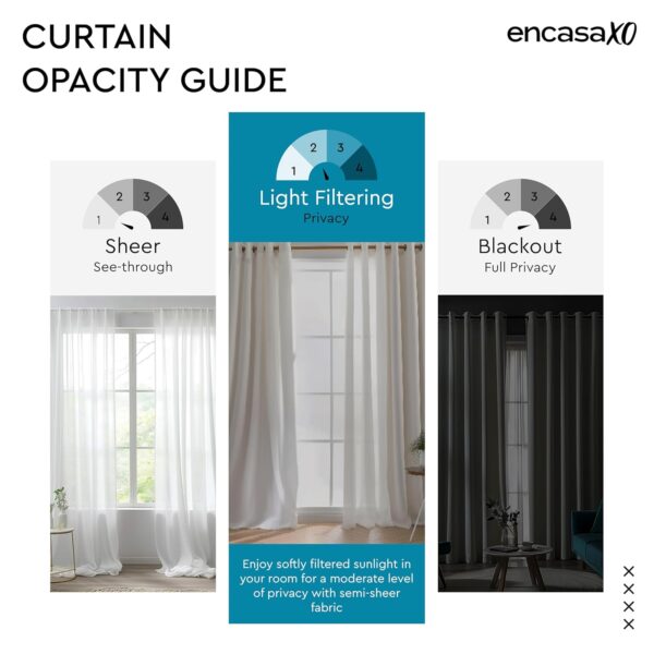 Elegant Encasa XO Light-Filtering Curtains for Kitchen, Bedroom, and Living Room - Image 6