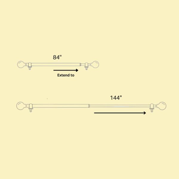 Adjustable Curtain Rod Set for Windows & Doors - Stainless Steel Finish - Image 4