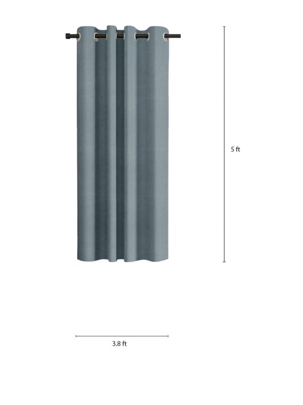 Solimo Grey Polyester Blackout Curtains - 5 Feet, Pack of 2 - Image 3