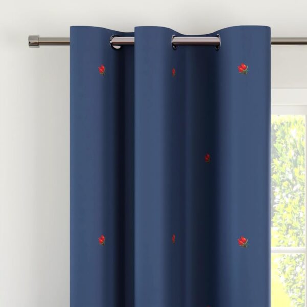 Elegant Semi-Blackout Door Curtains with Floral Prints for Stylish Homes - Image 2