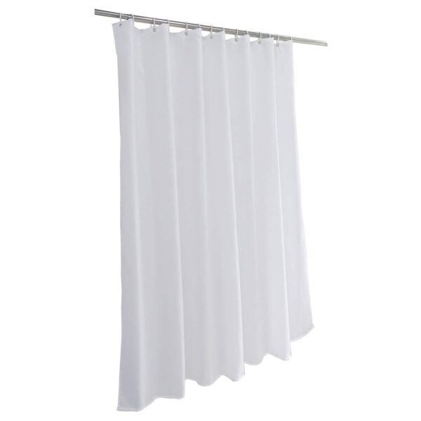 Quality Water Resistant Shower Curtain Liner - 60 Inch Solid White Design - Image 2