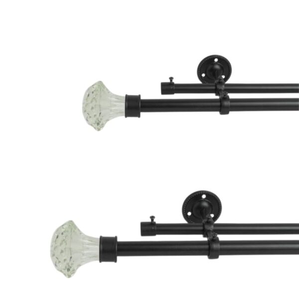 Adjustable Double Curtain Rod Set for Windows and Doors with Brackets - Image 2