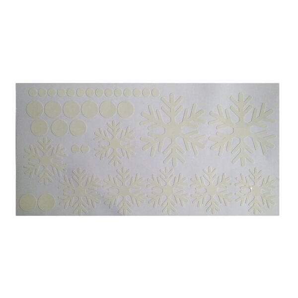 Glow-in-the-Dark Snowman Christmas Wallpaper Sticker with Green Snowflakes - Image 2