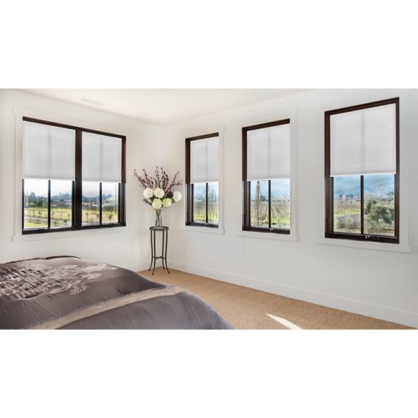 Easy Lift Cordless Pleated Shades: Light Filtering Fabric in White, 48"x64" - Image 10