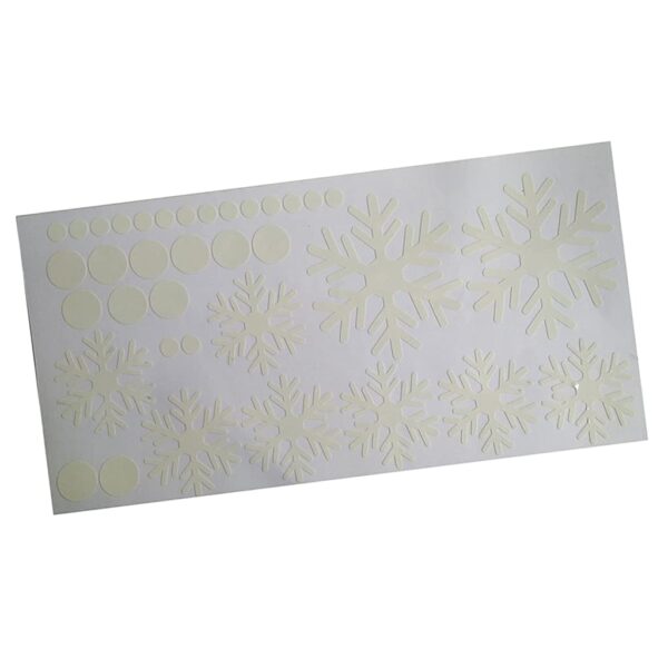 Merry Christmas Snowman Wallpaper Sticker - Glow in Dark Blue Snowflakes - Image 4