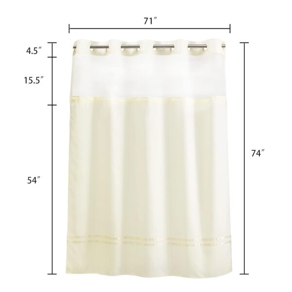 River Dream Beige Shower Curtain - Stylish, Machine Washable, Hotel Grade Design - Image 2