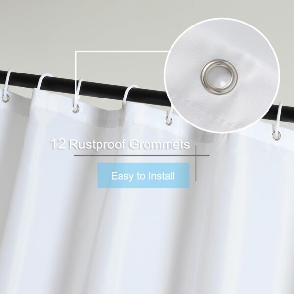 Water-Repellent Shower Curtain Liner for Bathroom and Spa - 72x66 Inch - Image 5