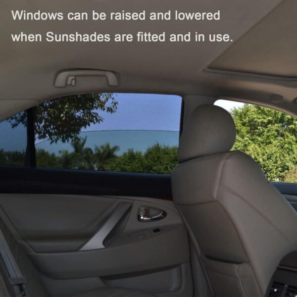 Universal Car Side Window Sun Shades: UV Protection Mesh Curtain Pack of 4 - Image 4