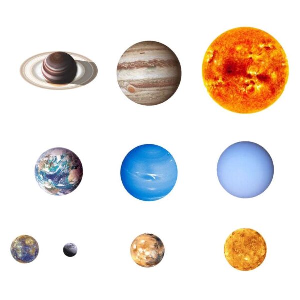 Glow in the Dark Planet Wall Stickers - 9pcs Cosmic Decor for Kids - Image 6