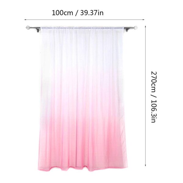 Ombre Sheer Curtains for Living Room: Breathable Gradient Decor in Light Blue - Image 5