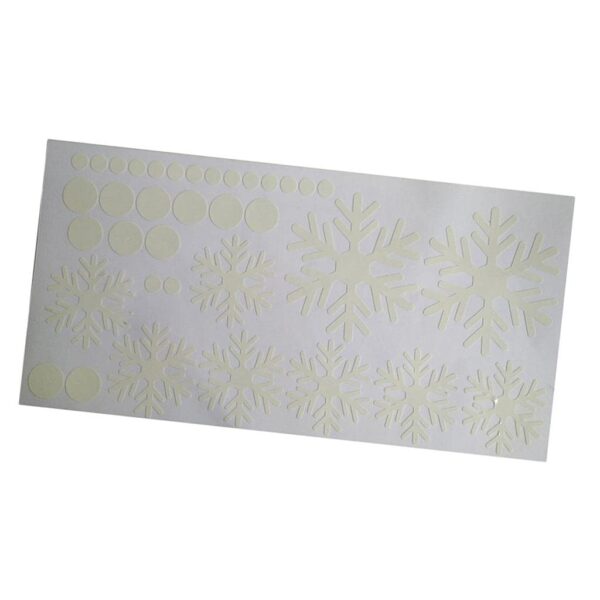 Glow-in-the-Dark Snowman Christmas Wallpaper Sticker with Green Snowflakes - Image 6