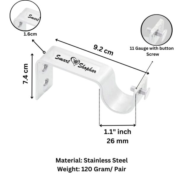 Maxo Stainless Steel Curtain Bracket - Adjustable Support for Heavy Curtains - Image 5